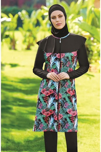 Adasea Μαγιό Hijab 2058-μαύρο