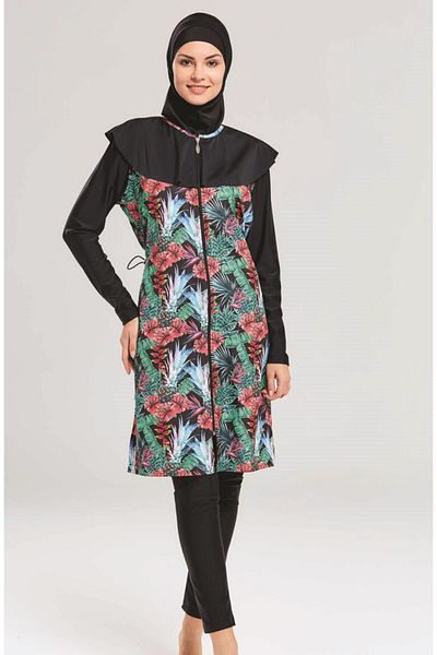 Adasea Μαγιό Hijab 2058-μαύρο