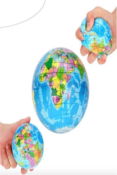 MEFKURE STORE 2 Pieces World Patterned Stress Ball Relax Ball Finger Trainer Anti-stress Relaxing Ball