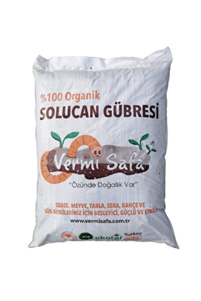 Vermisafa Organik Solucan Gübresi Sebze, Meyve, Tarla, Sera, Bahçe Bitkilerinde 20kg Katı 20lt Sıvı