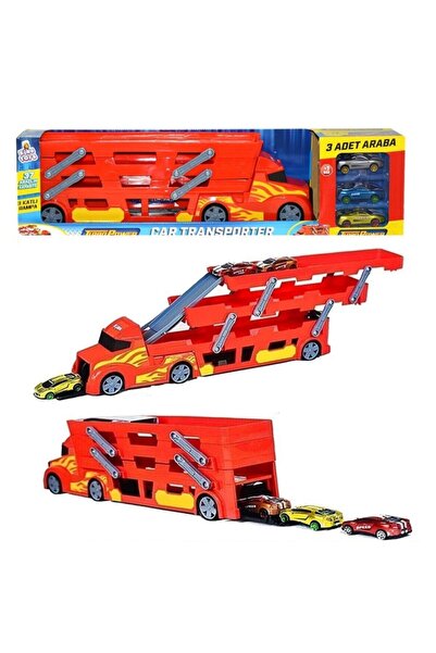 Oyuncak Fabrikası 3 Deck Transporter Truck 45 Cm-37 Vehicle Capacity