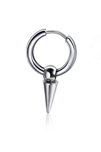 The Collection Unisex Silver Spearhead Steel Earrings