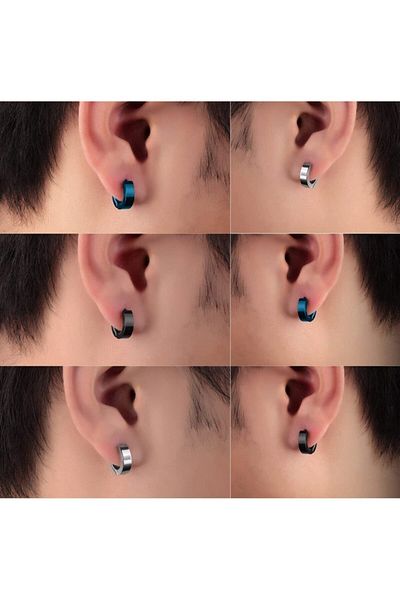 The Collection Men's Yellow Titanium Earrings