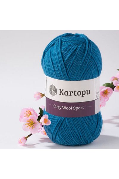 Kartopu Cozy Wool Sport Petrol Blue Hand Knitting Thread - K1467