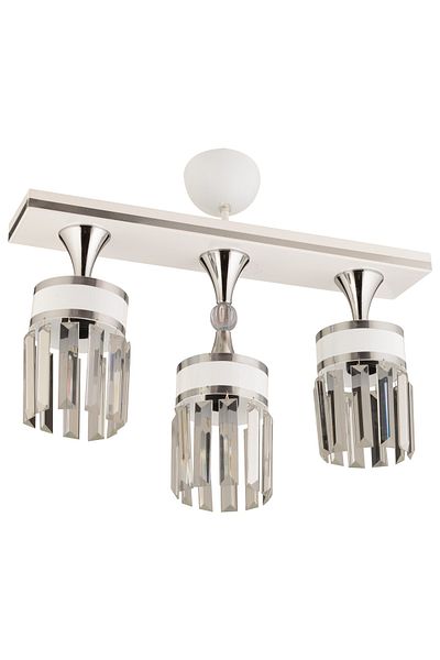 KUZEY AYDINLATMA Deep 3-Piece White Chrome Gilded Crystal Stone Caka Modern Luxury Chandelier