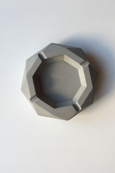 sin istanbul Octagonal Concrete Ash Tray Gray Ashtray