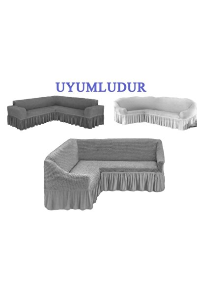 elgeyar Standard Elastic Wrapped L Corner Sofa Cover