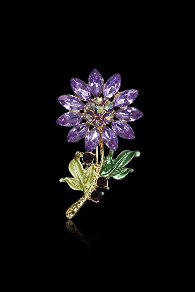 Esra Pamir Mor Çiçek Broş