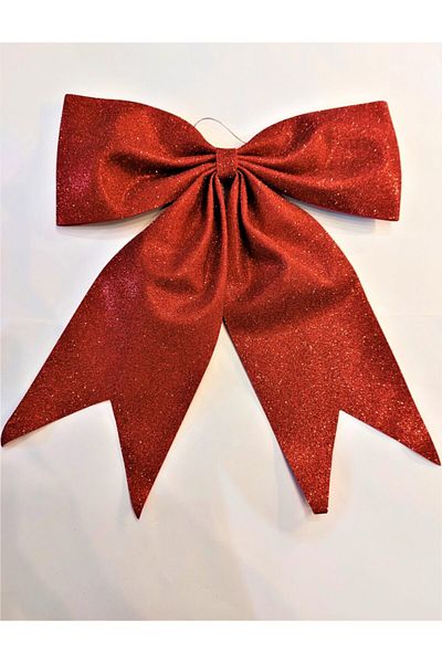 şahane parti Mega Size Decoration Evadan Glittery Bow Ornament 35x40 Red