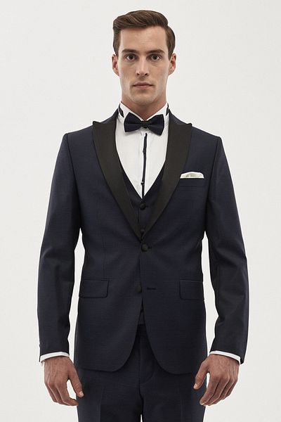 ALTINYILDIZ CLASSICS Men's Woolen Slim Fit Slim Fit Print Tuxedos Groom Dress with Vest