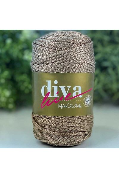 Diva İplik Diva Macrame Twine Glitter 40s Μπεζ-χρυσό