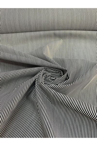 daisy star Λεπτό ριγέ (μαύρο) ύφασμα ποπλίνας - Πλάτος 170 εκ.