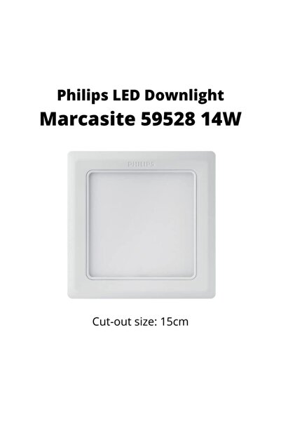Philips 14w Kare Spot 59528 Marcasite Beyaz