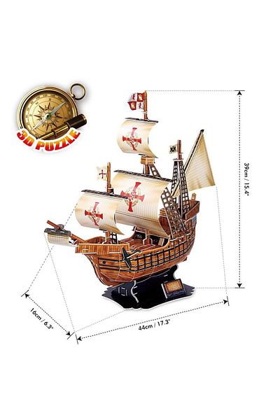 Cubic Fun Htsp Cub/T4008H 3D 113 Piece Puzzle Santa Maria Ship Buy Shmd 1122015