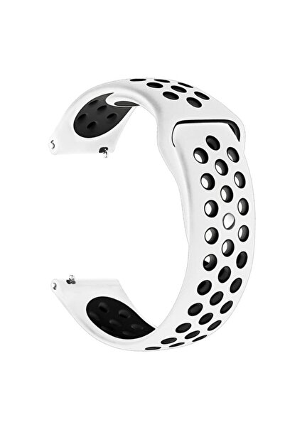 Microsonic Samsung Galaxy Watch 4 44mm Rainbow Sport Band Kordon Beyaz Siyah