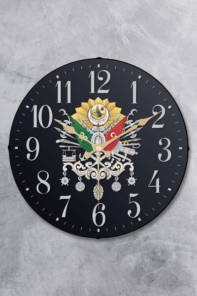 EMORES Ceas de perete decorativ cu mecanism silențios de 36 cm din sticlă bom...