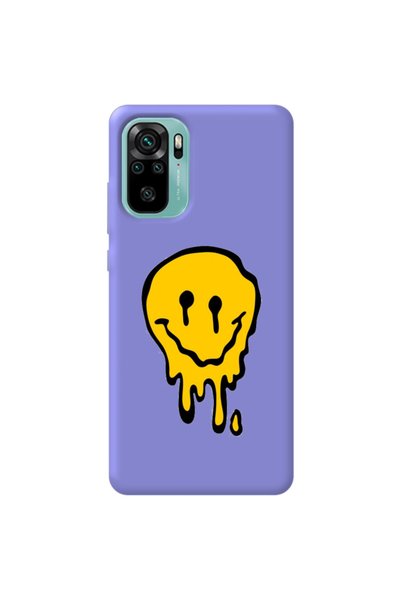 WANNA PROTECT Xiaomi Redmi Note 10 Lilac Color Melting Emoji Velvet Patterned...