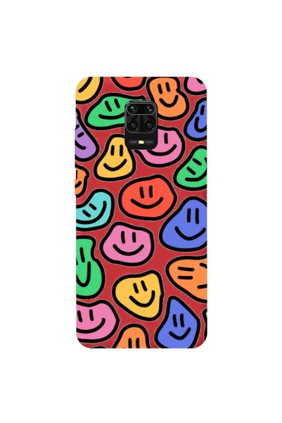 WANNA PROTECT Xiaomi Redmi Note 9 Pro Red Color Smile Pattern Velvet Patterne...