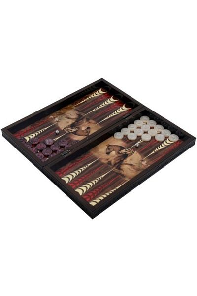Ks Games Backgammon with Wooden Horse Picture
