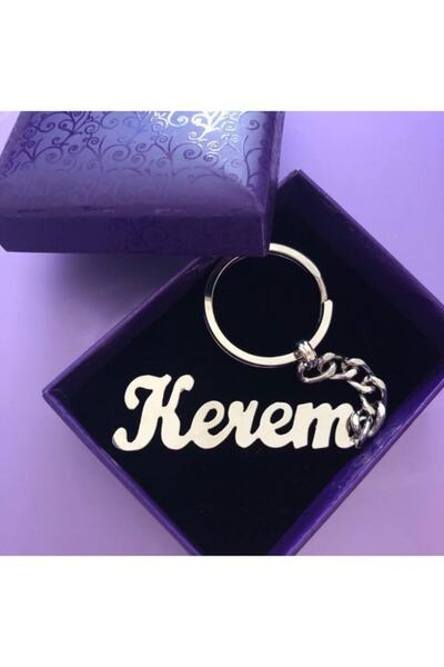 Gökdeniz 925 Kerem Isim Yazılı 925 Ayar Gümüş Hediyelik Anahtarlık
