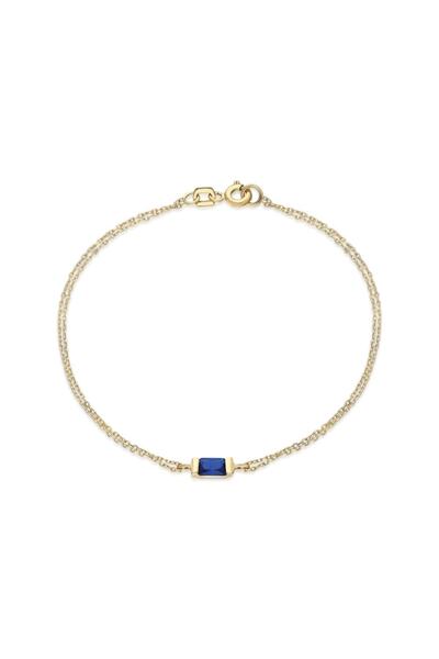 ASYA KUYUMCULUK Safir Renkli 14 Ayar Altın Baget Bileklik