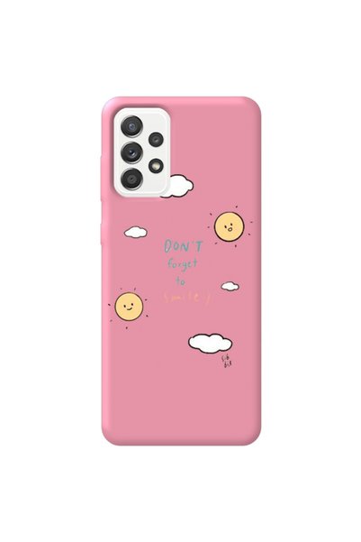 WANNA PROTECT Samsung Galax A72 Pink Color Don'T Forget to Velvet Patterned S...