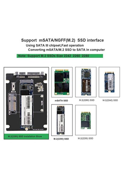 Platoon B Key Ngff Sata Box Msata Sata Converter M2