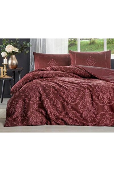 Özdilek Clasurol Çift Kişilik Soft Life Saten Nevresim Takımı Bordo