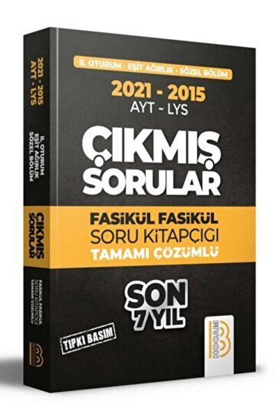 Benim Hocam Yayınları 2015-2021 Yks 2. Oturum Eşit Ağırlık - Sözel Bölüm Son ...