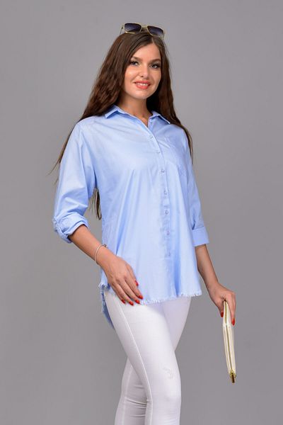 TUSSE Cămașă albastră din bumbac oversize pentru femei