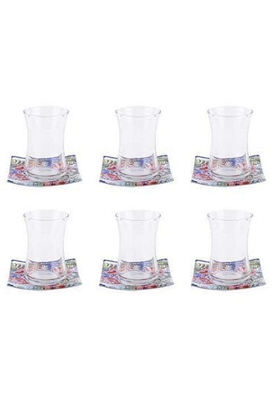 Tantitoni Glass Santorini Square 12 Piece Tea Set