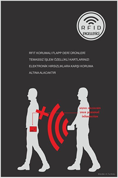 Flapp Hakiki Deri Desenli Siyah Cüzdan Kartlık