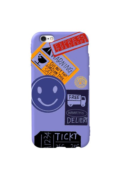 WANNA PROTECT Iphone 6 Plus Lilac Color Warning Silicone Phone Case with Velv...