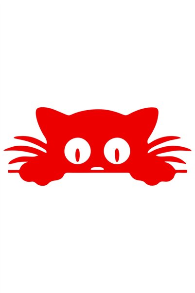 Quart Aksesuar 15 X 6.5 cm Cat Sticker for Car Window - Red