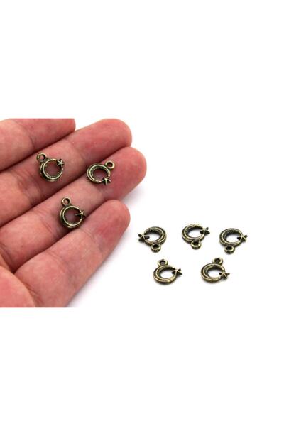 yfhobi 12 Adet - 10x12 Mm Ay Yıldız Desenli, Metal Uç, Takı Malzemesi, Antik ...