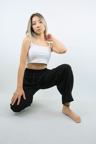 Botex Pantaloni confortabili 100% bumbac - negri