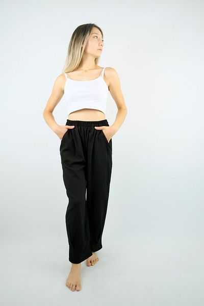 Botex Pantaloni confortabili 100% bumbac - negri