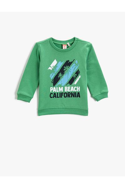 Koton Printed Sweatshirt Crew Neck Cotton