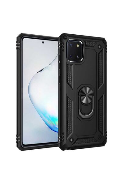 HEPTEKİLETİŞİM Samsung Galaxy A81 (note 10 Lite) Kılıf Tank Zırh Yüzüklü Mıkn...