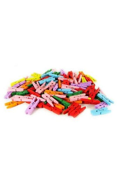 MEKAFİX 50 Pieces Colorful Small 2.5cm Pegs, Paperclip Photo Hanger Pegs