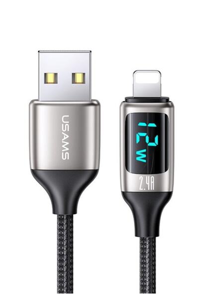 Usams Us-sj543 Dijital Göstergeli,çipli,örgülü, 1.2m 2.4a Lightning Iphone Uy...
