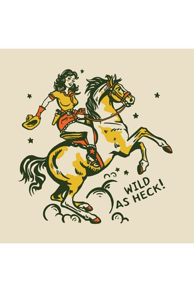 Pixxa Wild As Heck Cute Retro Cowgirl Art Cowboy Mug Cup