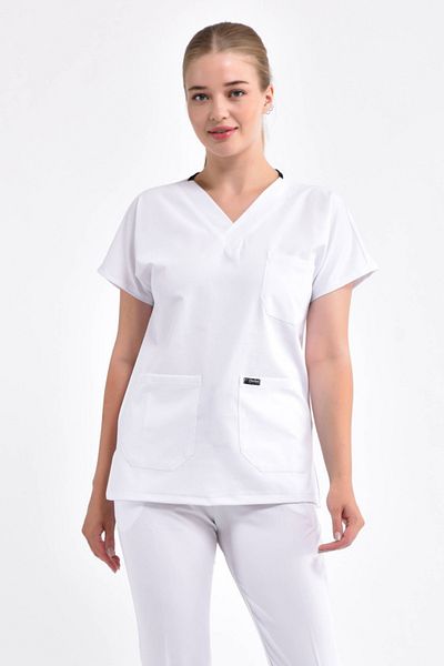 Owlet Medikal Λευκή Χειρουργική Μπλούζα Lycra