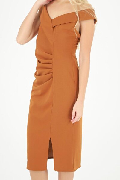 Ceylen Εισαγόμενο φόρεμα κρεπ Carmen με πλισέ μέση μίντι μήκους