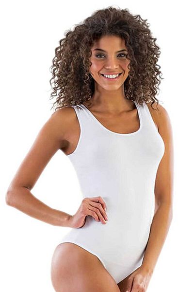 Anıt Body pentru femei din Lycra - Închidere cu capse, decolteu și mâneci zero