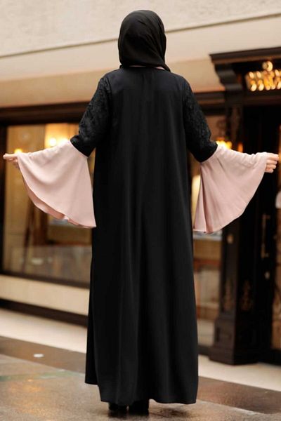 Neva Style - Mink Hijab Abaya with Sleeves Detail 55510v
