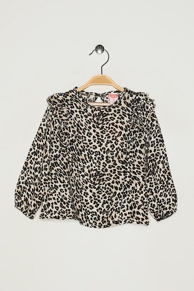Koton Baby Girl Beige Patterned Blouse 0KMG69488ZX