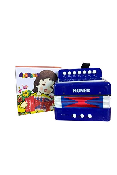 HONER 3 Bas Çocuk Akordeon Çerkez Mızıkası Mavi Renk Körüklü