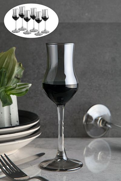 WuuQ Special Series Smoked Color Cream or Soft Drink Glass - 6 Pieces