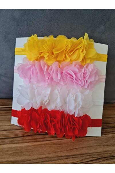 onlinebaby مجموعة من 4 أشرطة بنمط الأزهار للفتيات الصغيرات